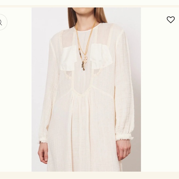 Raquel Allegra Malia Midi Cream/White Long Sleeve Dress NWT  Sz Womens Large - Picture 4 of 13